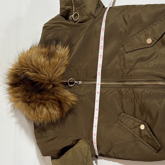 H&M Brown Bomber Jacket with Faux Fur Collar - Picture 10 of 10